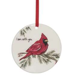 Item 501519 thumbnail Ceramic Disc Cardinal Ornament