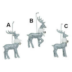 Item 501677 Shimmer Fur Collar Reindeer Ornament