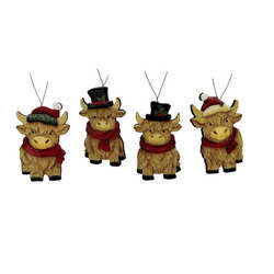 Item 501798 Holiday Highland Cow Ornament