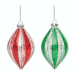 Item 502027 thumbnail Glass Red/Green Swirl Ornament