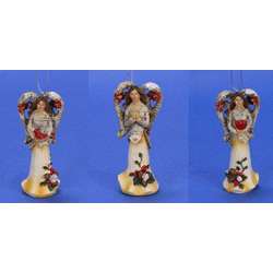 Item 505020 White/Tan Woodsy Angel Ornament