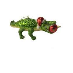 Item 516074 thumbnail Gator With Santa Hat Ornament