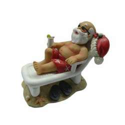Item 516487 Santa In Beach Chair Ornament