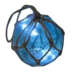 Item 516714 LED Glass And Rope Ball Ornament