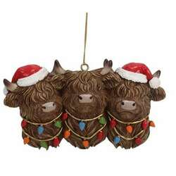 Item 516730 thumbnail Triple Highland Cow Ornament