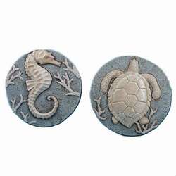 Item 519136 Seahorse/Turtle With Coral Stepping Stone