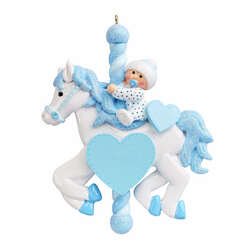 Item 525147 Baby Carousel Blue Ornament