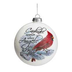Item 527184 White Glass Cardinal Angels Appear Ornament