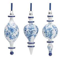 Item 527187 thumbnail Blue On White Ball/Finial/Drop Ornament