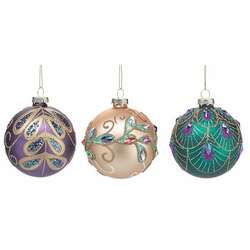 Item 527189 thumbnail Glass Peacock Ball Ornament