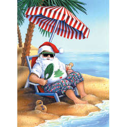 Thumbnail Santa On Beach Christmas Cards