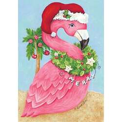 Item 552090 thumbnail Merry Flamingo Christmas Cards