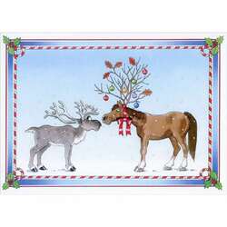 Item 552101 thumbnail Reindeer and Horse Odd Couple Christmas Cards