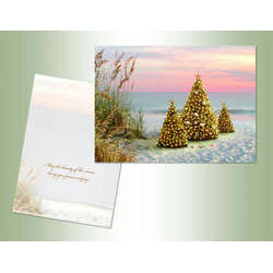 Thumbnail Trees On Beach Christmas Cards