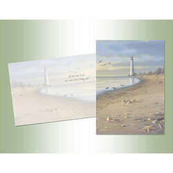 Thumbnail Lighthouse Beach Scene Christmas Cards