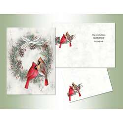 Item 552229 thumbnail Cardinal and Wreath Christmas Cards