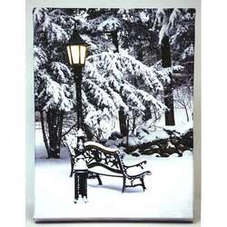 Item 558004 thumbnail Tabletop Bench With Lightpost Lighted Canvas
