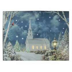 Item 558010 thumbnail LED Church In Woods Canvas Print