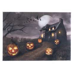 Item 558021 thumbnail Tabletop Spooky House Lighted Canvas