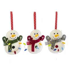 Item 558028 Plush Snowman Ornament With Lights