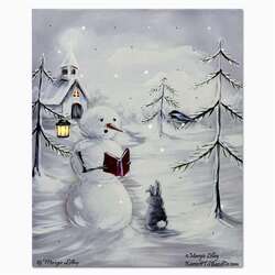 Item 558276 thumbnail Caroling Snowman Lighted Canvas