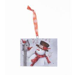 Item 558316 Snowman With Bird Ornament