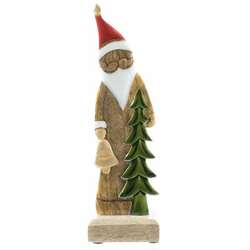 Item 558495 thumbnail Mango Wood Santa With Tree