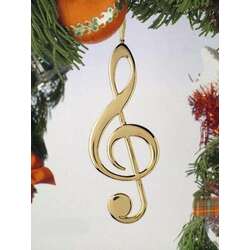 Item 560057 thumbnail Gold Treble Clef Ornament