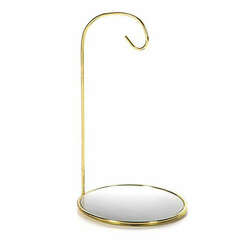 Item 568011 Gold Ornament Stand With Mirror Base