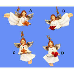 Item 568022 White Angel With Heart Ornament