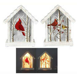Item 601005 Cardinal Bird House Tabletop With Light