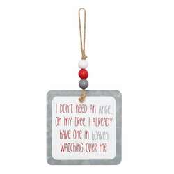 Item 609035 Angel Tree Beaded Tin Ornament