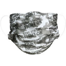 Item 659010 thumbnail Gray Camouflage Stay Strong Fight On Disposable 3-Layer Face Masks (Set of 7)