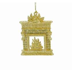 Item 805009 Gold Glitter Fireplace Ornament