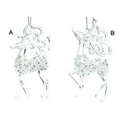 Item 808021 Clear/Silver Reindeer Ornament