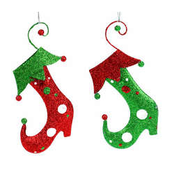 Item 808027 thumbnail Red/Green Elf Boot Ornament