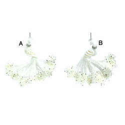 Item 808073 White/Silver Peacock Ornament