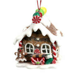 Item 808084 LED Gingerbread House Ornament