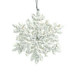 Item 818021 White Glitter Snowflake Ornament