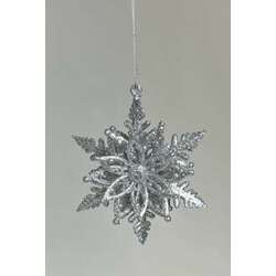 Item 818045 Silver Glittered Snowflake Ornament