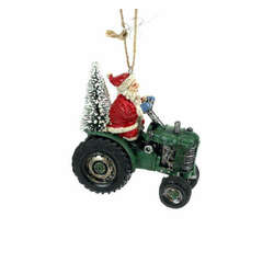 Item 833024 Santa Driving Tractor Ornament