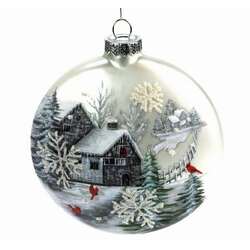Item 844097 Snowy House In The Woods Disc Ornament