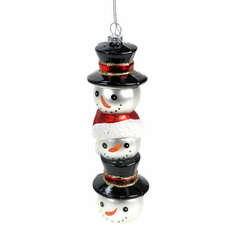 Item 844100 Triple Snowman Head Ornament