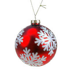 Item 844121 Glass Snowflake Ball Ornament